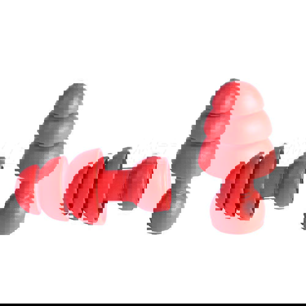 Earplug: 25dB, Foam, Cone, Push-In Stem, Banded